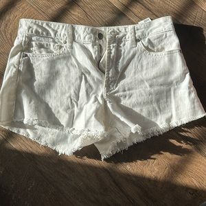 White denim Paige shorts